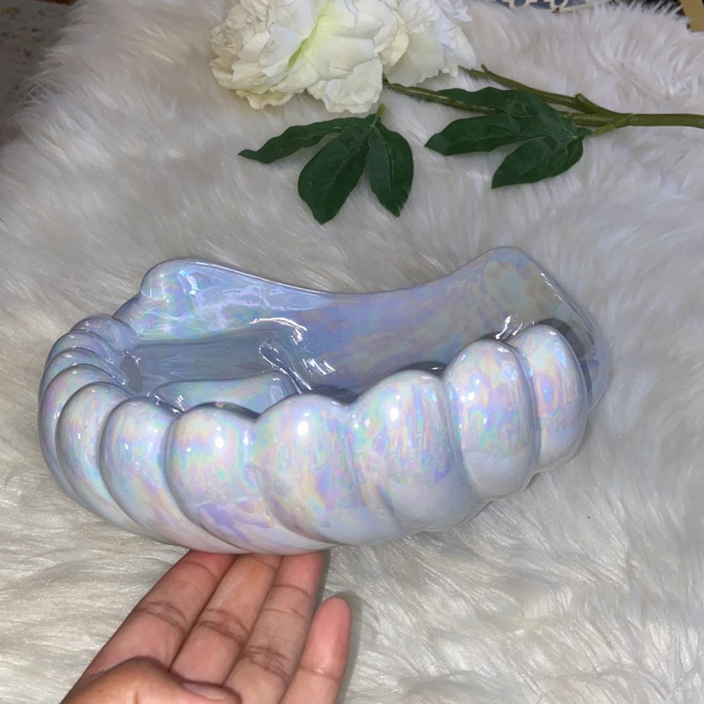 2/14/61 Unique JAB Iridescent Blue Shell Display Ceramic Tray - Picture 10 of 17